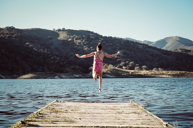 Leben am Limit bedeutet ein Sprung ins kalte Wasser